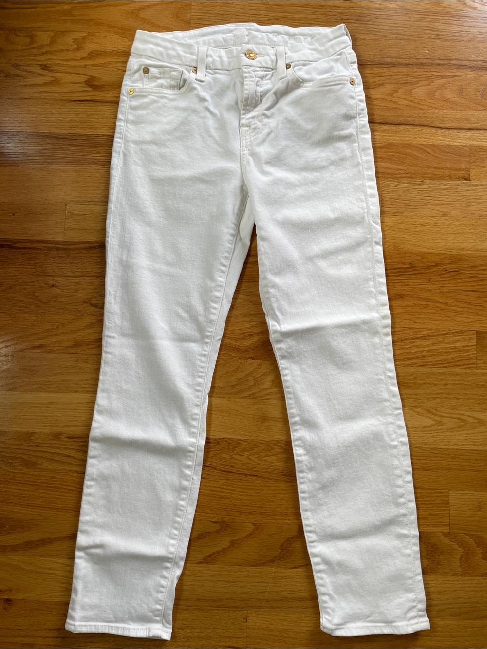 7 For All Mankind White Skinny Jeans